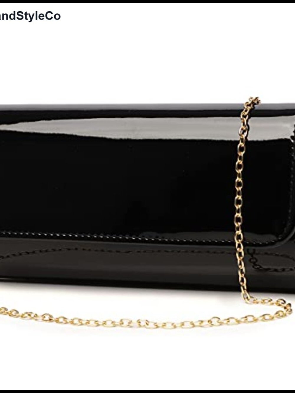 Patent Leather Envelope Clutch Evening Bag Womens Foldover Shoulder Crossbody